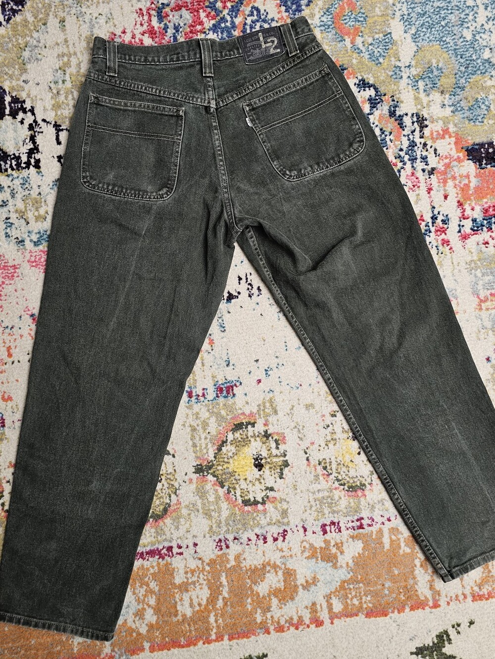 VTG 1995 Levi's L2 Forest Green Jeans Mens Tag 33x30 MEASURES 31x30 Baggy Loose - Picture 7 of 16